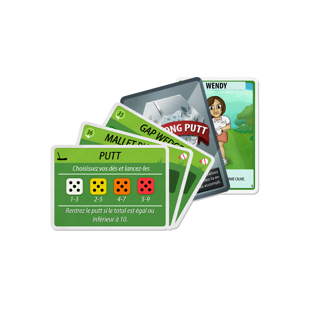 18 Holes - Putting, Wind and Coastlines - French / Français Replacement Cards