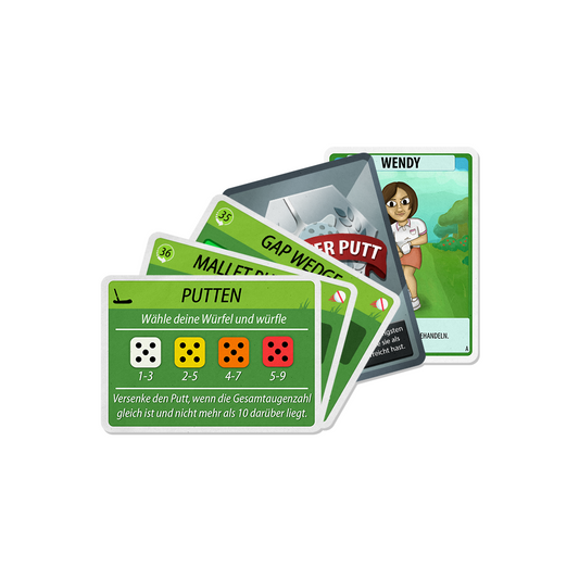 18 Holes - Putting, Wind and Coastlines Expansion - German / Deutsch Replacement Cards